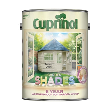 Cuprinol Garden Shades Country Cream 5L wood stain, fade-resistant long-lasting color, available at Keans Claremorris