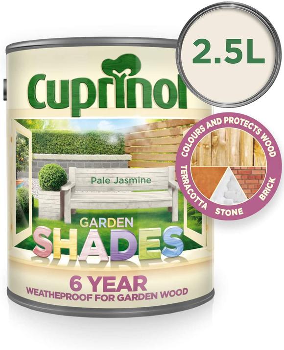 Cuprinol Garden Shades Pale Jasmine 2.5L, water-based wood stain for sheds and fences, 6-year protection, Keans Claremorris