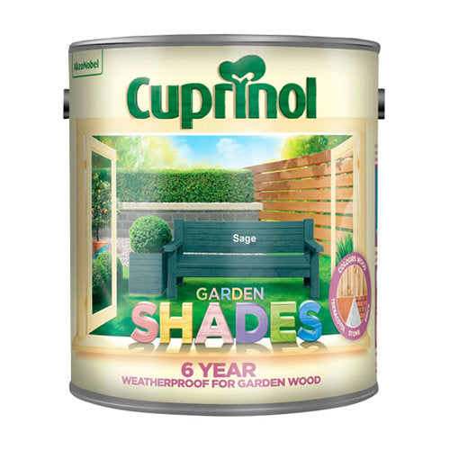 Cuprinol Garden Shades Sage 2.5L wood stain for sheds and fences, rich color with natural woodgrain finish – Keans