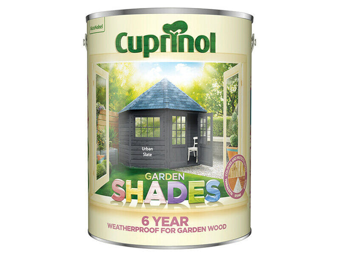 Cuprinol Garden Urban Slate wood stain 5L container, durable outdoor paint, available at Keans Claremorris.