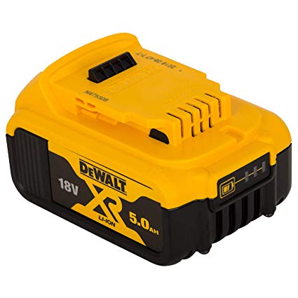 DEWALT DCB184 18V 5.0Ah XR Slide Li-Ion Battery with LED charge indicator, extended runtime, compatible with 18V tools –