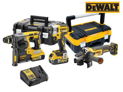 DeWalt XR Brushless Triple Kit 18V with hammer drill, impact driver, grinder, 2x 5.0Ah batteries – Keans Claremorris