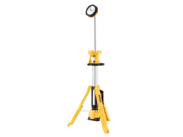 Dewalt DCL079 XR 18V LED Tripod Light, 3 brightness levels, adjustable 2.2m pole, IP55, bare unit - Keans Claremorris
