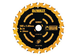DeWALT 165mm 24T circular saw blade with thin-kerf, carbide teeth, anti-stick coating, for precise wood cuts – Kean’s