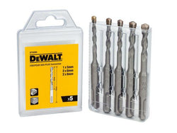 DeWalt SDS Plus 5-piece masonry drill bit set with carbide tips, 2-flute helix, durable, from Kean’s Claremorris. – online
