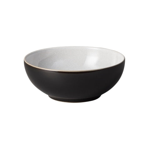 Denby Elements 17cm black cereal bowl, durable, oven-safe, handcrafted in England – available at Keans Claremorris.