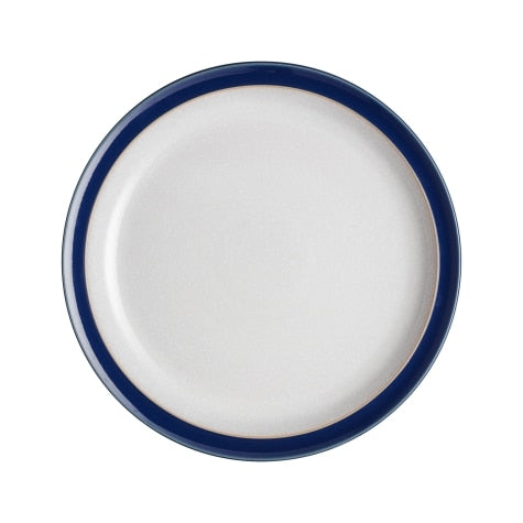 Denby Elements Dark Blue 26.5cm dinner plate, durable stoneware, microwave & dishwasher safe – available at Keans
