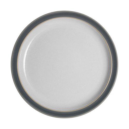 Denby Elements Fossil Grey Dinner Plate with textured finish, durable stoneware, available at Keans Claremorris.