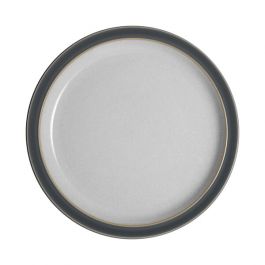 Denby Elements Fossil Grey Medium Plate, handcrafted stoneware, 22cm, durable, oven-safe, available at Keans Claremorris.
