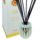 Julie Clarke Objet d’Or Diffuser 150ml with Cypress, Rose & Oud in 22ct gold porcelain, long-lasting scent, Keans Claremorris