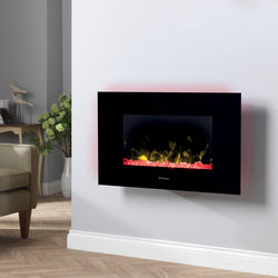 Dimplex Toluca Deluxe Wall Mounted Electric Fire TLC20LX, sleek modern design, available at Keans Claremorris.