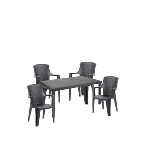 Eden Rattan Effect Table Anthracite