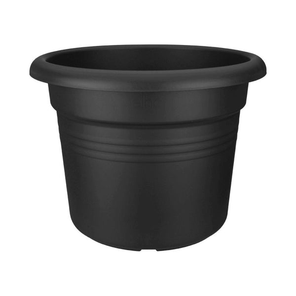 Green Basics Cilinder 35cm black recycled plastic flowerpot with matching saucer, eco-friendly by Keans Claremorris
