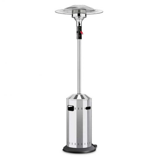 Outdoor Gas Patio Heater with stainless steel burner, 76cm reflector, 8KW heat, safety features – Keans Claremorris