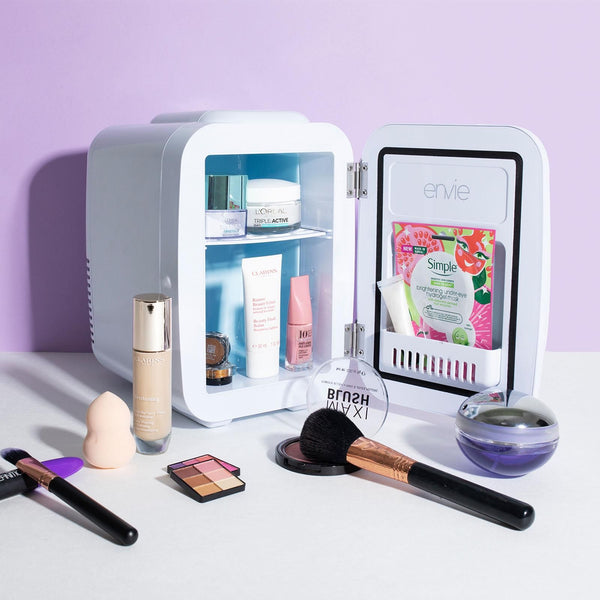 Envie Mini Beauty Fridge keeps skincare fresh, cools drinks, portable for home, office, car – available at Keans Claremorris.