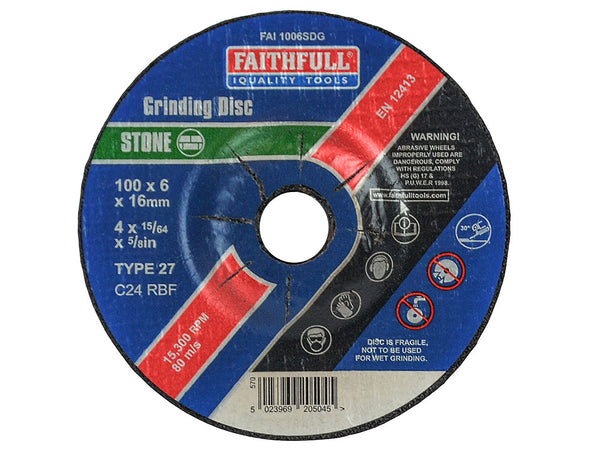 FAI Full Dep Centre Grind Disc 115x6x22mm grinding stone – durable abrasive wheel | Keans Claremorris