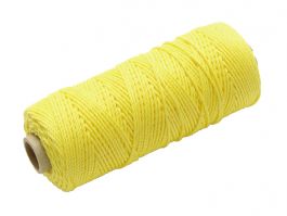 Faithfull Hi-Vis Yellow Nylon Brick Line 105m, strong, rot-proof, waterproof, for bricklaying – available at Keans