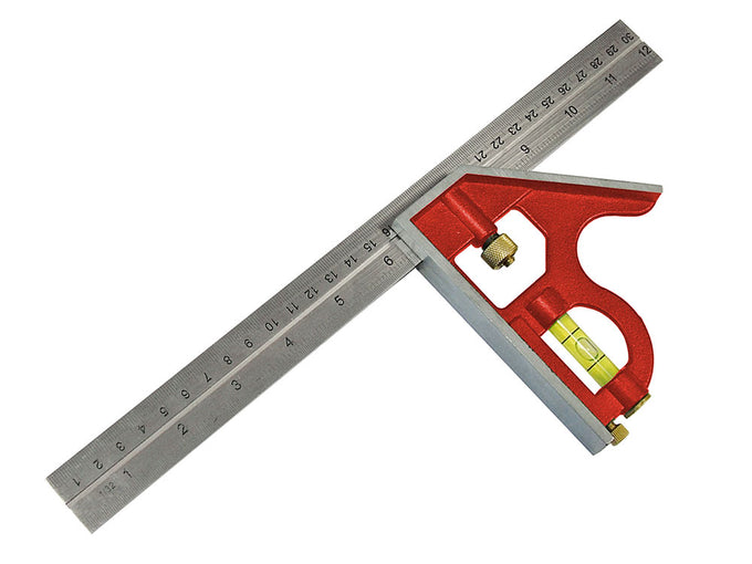 Faithfull 300mm Combination Square with stainless steel rule, spirit level, marking scribe – versatile tool from Kean’s