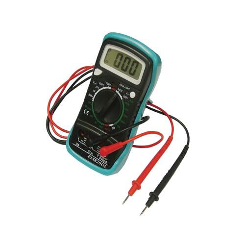 Faithfull Multimeter LCD Display with 20-position selector, backlit screen, safety features – available at Kean’s