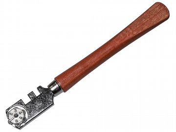 Faithfull Six Wheel Glasscutter with tungsten carbide wheels and wooden handle, precise cutting tool from Kean’s