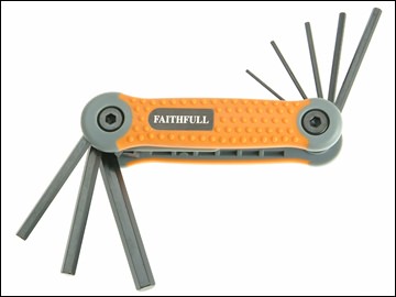 Faithfull Folding Hex Key Set 1.5-8mm, chrome vanadium steel, soft-grip case, durable, compact, from Kean’s Claremorris –