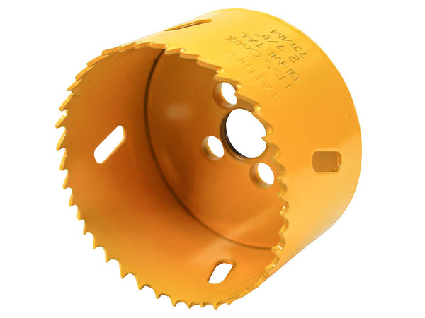 Faithfull Bi-Metal Cobalt Holesaw 40mm, durable 8% cobalt steel, fast clean cutting, fits most drills – available at Kean’s