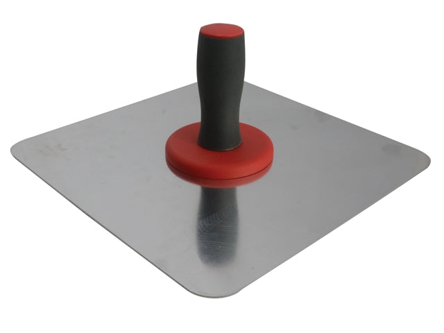 Faithfull Mill Finish Alloy Plasterer’s Hawk 300x300mm with soft-grip handle and cast aluminium back plate, available at
