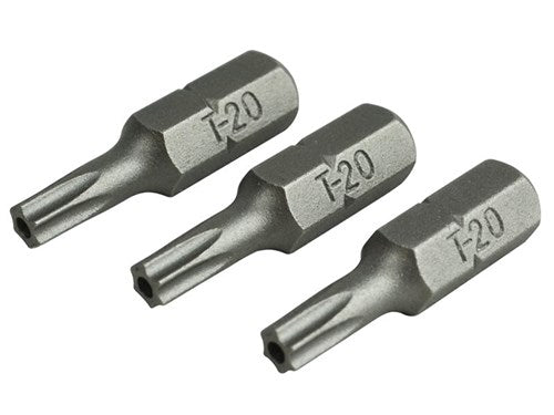 Security S2 Grade Steel Screwdriver Bits T20S x 25mm Pack of 3, tamper-proof, shock-resistant – Keans Claremorris