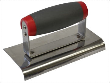 Faithfull 6" Soft Grip Edging Trowel with hardened steel blade for smooth concrete edges, available at Kean’s Claremorris. –