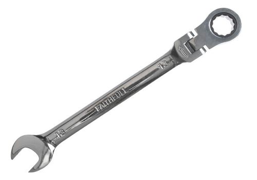 Faithfull 13mm Ratchet Combination Spanner with 180° flex head, 72-tooth ratchet, chrome vanadium steel – Kean’s Claremorris