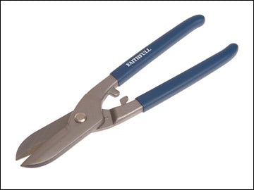 Faithfull 10" straight tin snips, drop-forged steel, precise sheet metal cutter, ergonomic grip – available at Kean’s
