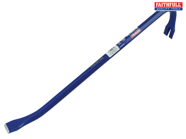 Faithfull 450mm (18in) heavy-duty wrecking bar with hardened chisel and claw ends, durable octagonal steel – Kean’s