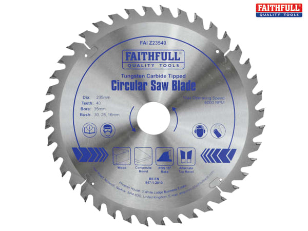 TCT Circular Saw Blade 235 x 35mm x 40T POS