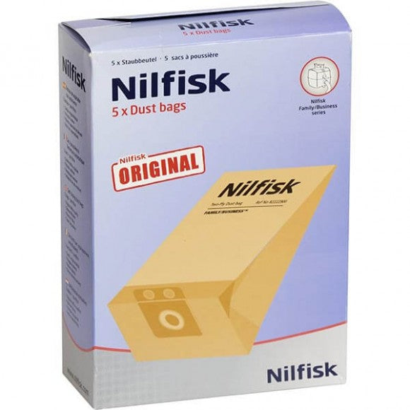 NILFISK Genuine Floorcare Dust Bags 5 Pack, 9L Capacity for Family & Business Series Vacuums – Keans Claremorris