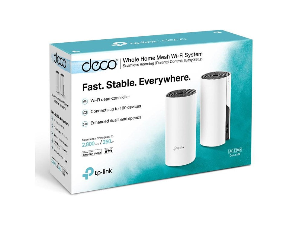 TP-Link Deco M4 2-Pack Mesh Wi-Fi System, AC1200 dual-band, covers 2800 sq.ft., seamless roaming, parental controls – Kean’s
