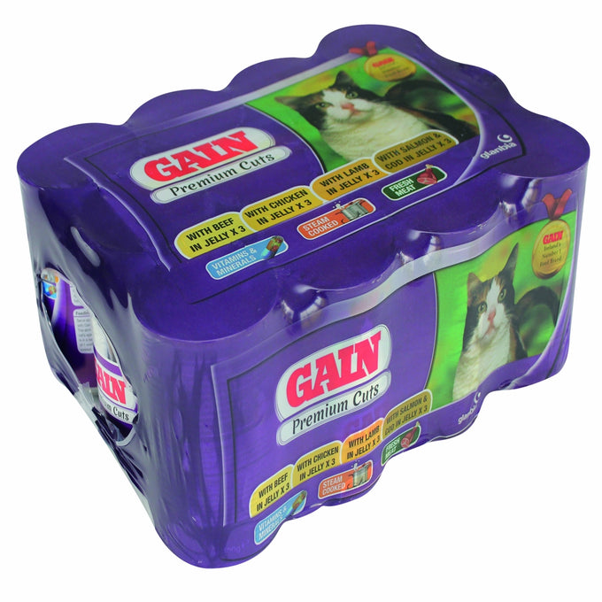Gain Cat Premium Cuts 12 X 400G Keans Claremorris