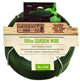 Gardman 1.2mm green PVC coated garden wire 100m for tying, fixing, training, and fencing – Keans Claremorris.
