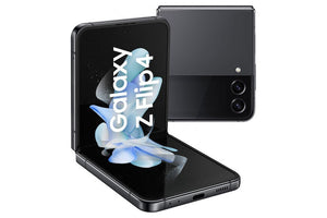 Samsung Galaxy Z Flip4 128GB Graphite foldable smartphone with 6.7" AMOLED display, FlexCam, 5G – available at Kean’s