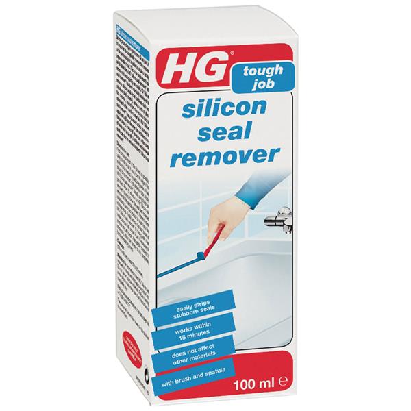 HG Silicone Sealant Remover 100ml for softening and removing old silicone seals, includes brush and spatula - Keans