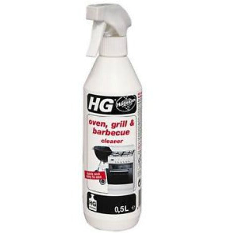 HG Oven, Grill & BBQ Cleaner 500ml removes baked-on grease quickly, easy to use, ideal for ovens, grills, and barbecues -