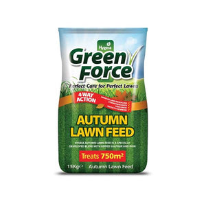 Hygeia Autumn Lawn Feed 15kg improves lawn strength, kills weeds & moss, easy to apply, covers 750sqm - Keans Claremorris