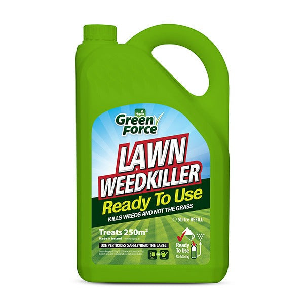 Hygeia Greenforce Lawn Weed Killer RTU 5L kills weeds, spares grass, Ireland’s top weedkiller – available at Keans