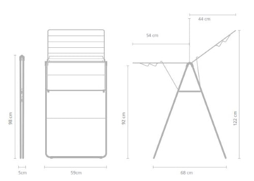 Hangon Drying Rack 15Mt Matt Black Brabantia airer, space-saving clothes dryer, available at Keans Claremorris