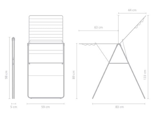 Brabantia HangOn Drying Rack 20m white, space-saving foldable airer with 6 hanger hooks, adjustable wings – Keans