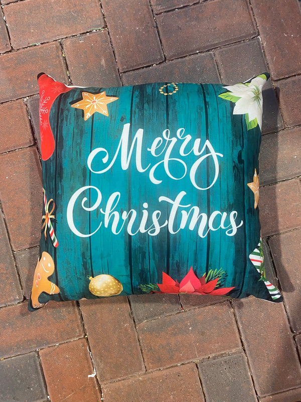 Merry Christmas Cushion with festive design, cozy holiday decor by Keans Claremorris, perfect for seasonal home accents.