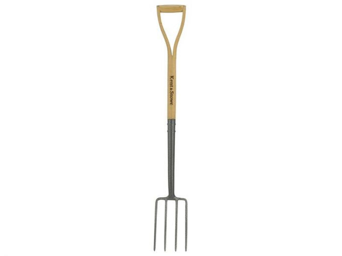 Kent & Stowe Carbon Steel Border Fork with FSC ash wood handle, 104cm, durable garden tool – available at Keans Claremorris