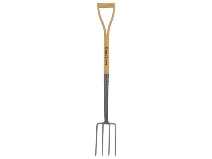 Kent & Stowe Carbon Steel Border Fork with FSC ash wood handle, 104cm, durable garden tool – available at Keans Claremorris