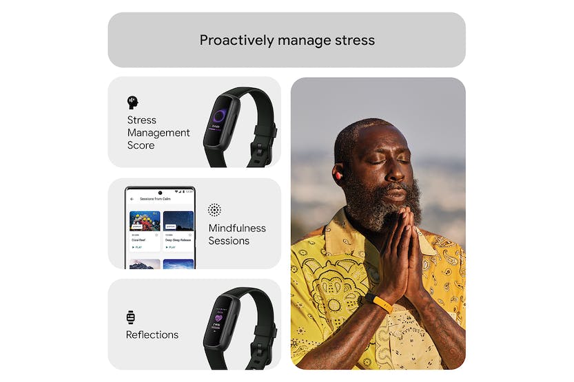 Fitbit Inspire 3 Fitness Tracker in Midnight Zen color, activity and sleep tracking - available at Keans Claremorris