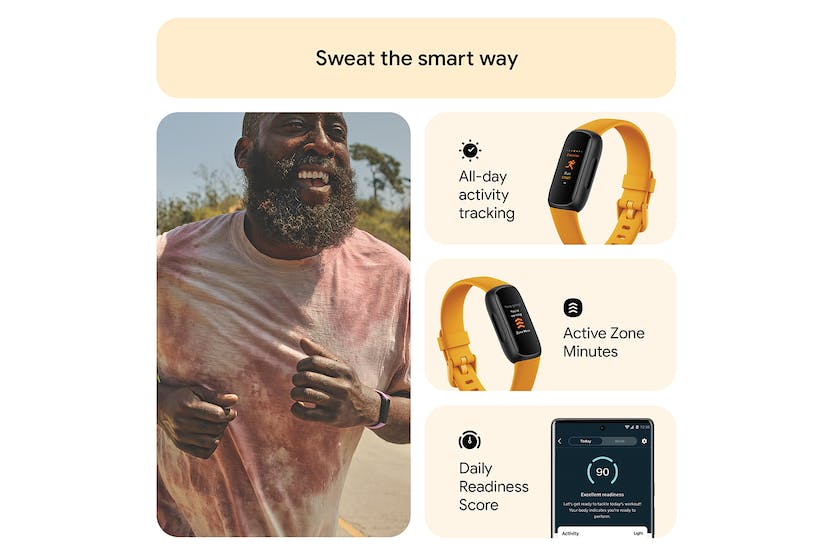 Fitbit Inspire 3 Fitness Tracker in Morning Glow color, health and activity tracking – available at Keans Claremorris