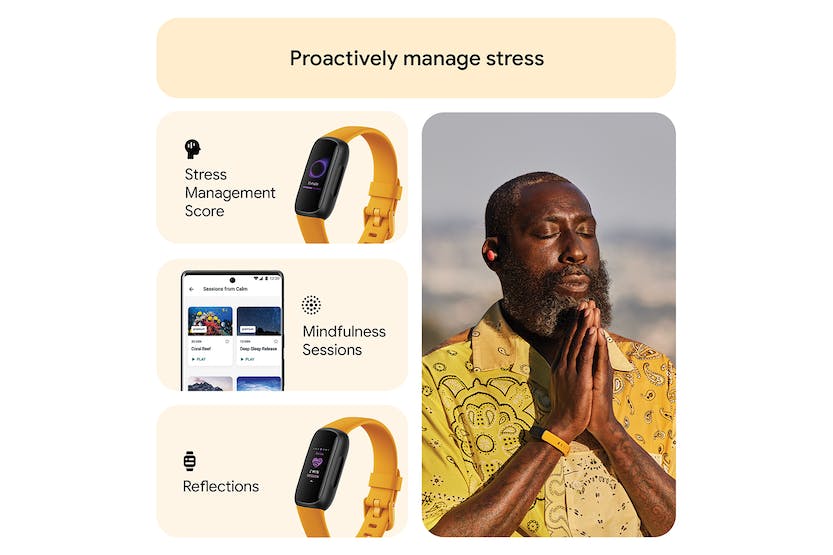 Fitbit Inspire 3 Fitness Tracker in Morning Glow – lightweight, heart rate monitor, sleep tracking | Keans Claremorris